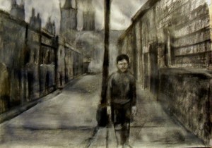 graphite/charcoal/acrylic