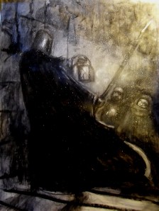 graphite/charcoal/ink/ acrylic/dry pigment