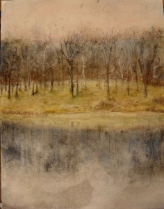 Handmade watercolor, graphite, charcoal