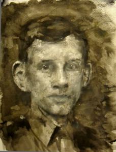 ink, graphite, handmade watercolor,  acrylic 