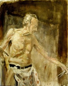 graphite, handmade watercolor, ink, acrylic.