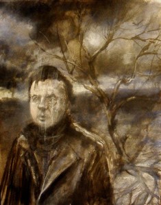 graphite, handmade watercolor, ink, handmade pastel, acrylic, charcoal