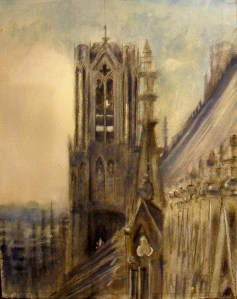 graphite, handmade watercolor, QoR watercolor, acrylic.