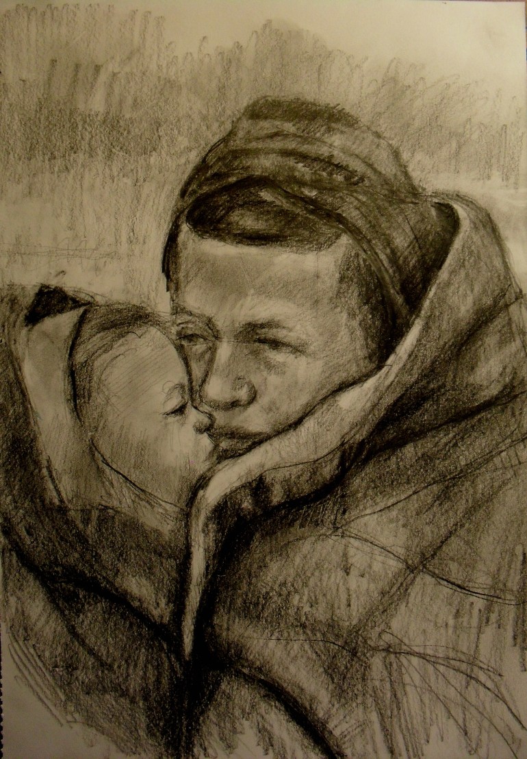 Refugee mother and child